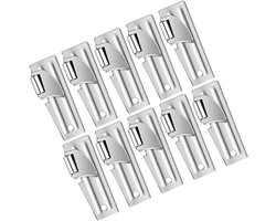 Set van 10 Blikopeners - Flesopener Jaropener - Keuken en Outdoor - Compact en Draagbaar - 5.10X1.80X1.00CM - Zilver
