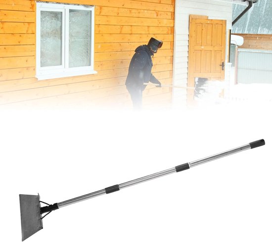 Tuin reinigingsschep - Platte schep schraper - Opritten schoonmaken - Verstelbare handgreep - 120 cm - Zilver — afbeelding 2