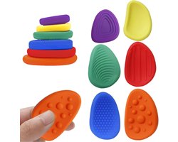 Daity 1 set - Fidget Toys Anti-Stress-Spiele, sensorische Spiele Autismus Sensory Silikon Kinder Worry Stones Textured Soft Stone 6 Stress Relief Toys, Soft Silicone To Calm Kids Relaxing Toy for Home And