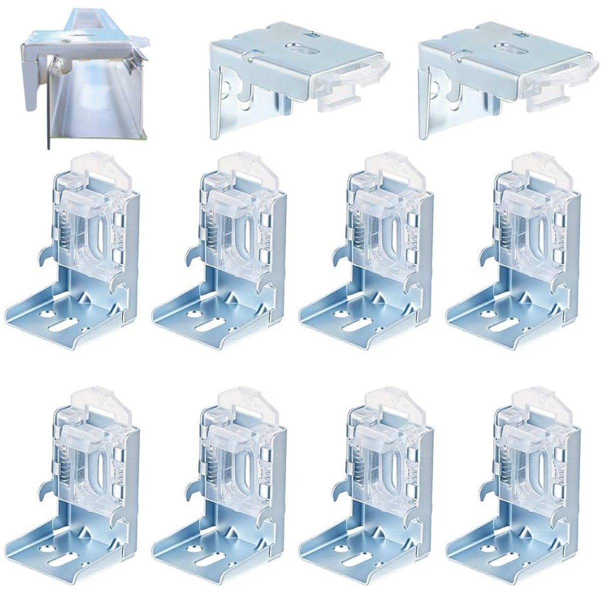 Dailygoods- Jaloeziebeugels Mini - 10 Stuks - Draaibare Beugel - Bevestigingsbeugels - Inclusief Schroeven - Materiaal: Ijzer - Compacte Afmetingen - Jaloeziehouders
