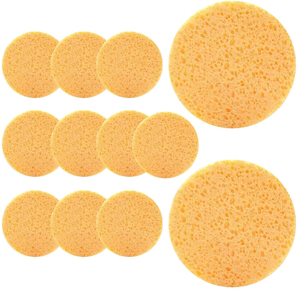 Dailygoods- Gezichtsspons 12 Stuks - Herbruikbare Sponsen - Natuurlijke Sponsen - Make-up Remover - Reinigingspads - Cellulose Materialen - Make-upspons