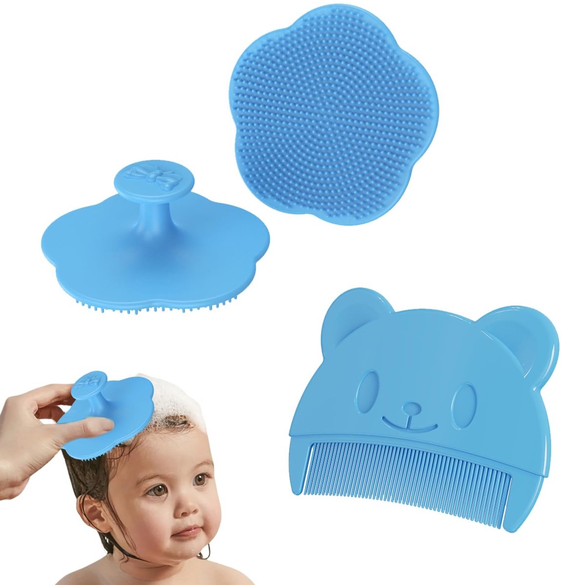 Dailygoods- Babyschurfkam Zachte Siliconen - Melkkorfkam - Hoofdijs Verwijderen - Babyborstel - Veilig en Flexibel - Onmisbaar voor Babyverzorging - Hoofdschurfcam