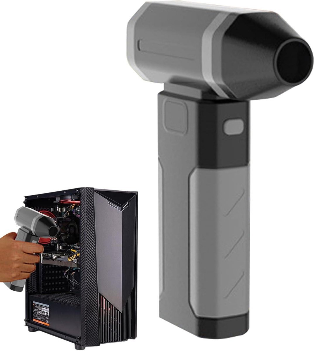 Luchtblazer - Stofblazer Turbo Ventilator - Elektronica Reinigen - 5 Instelbarestanden - 165 x 125 x 4 cm - Grijs
