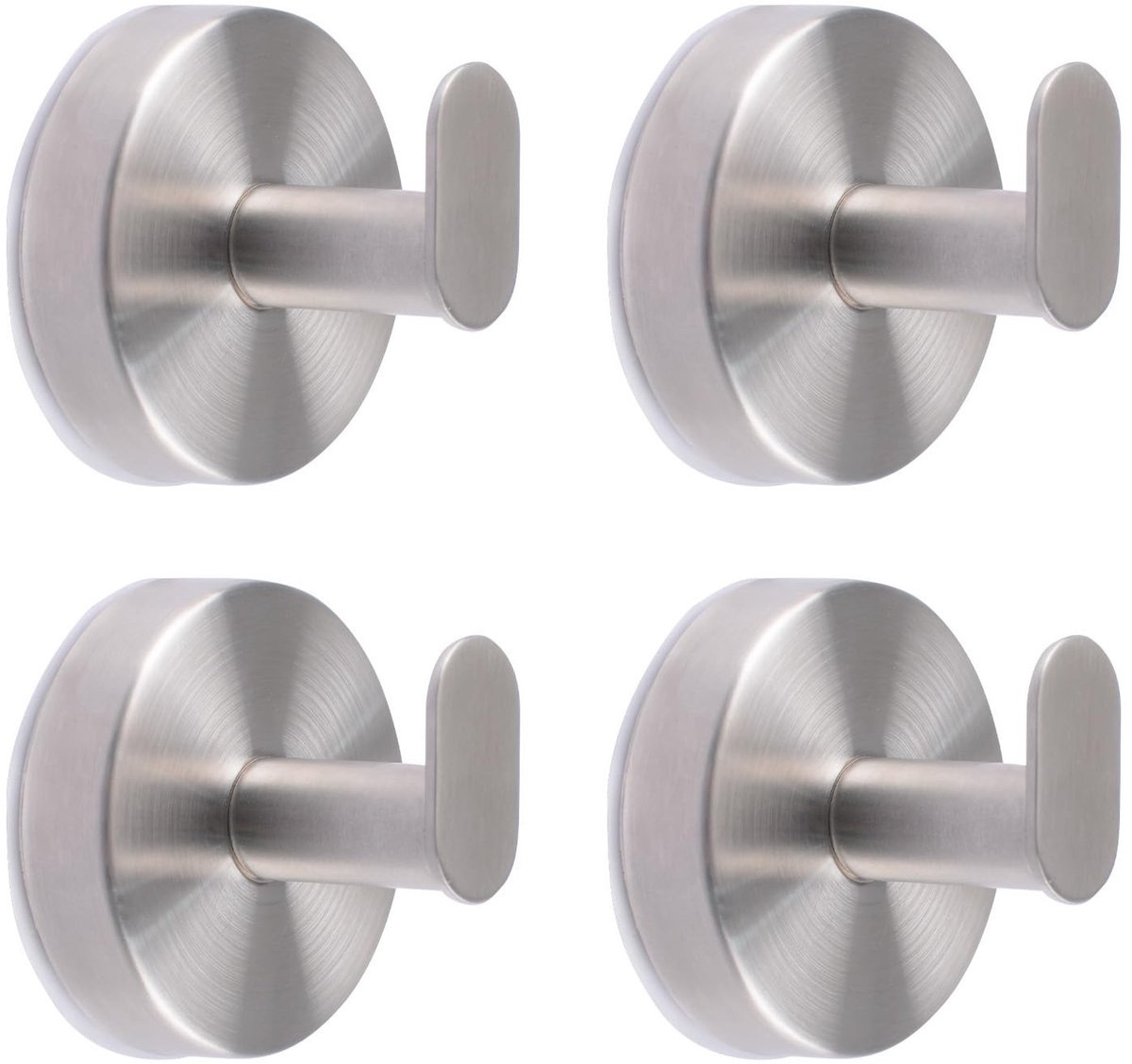 Dailygoods- Zuignap Haken Waterdicht - 4 Stuks - 304 Roestvrij Staal - Antislip - Geen Boren - Diameter 5,8 cm - Zuignaphaken