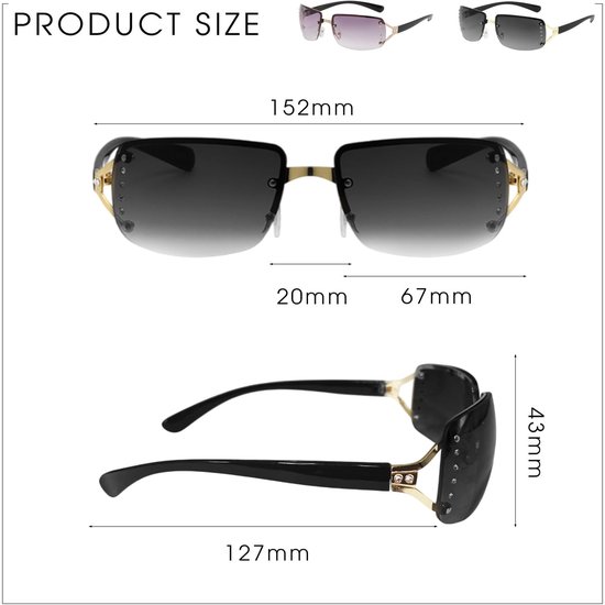 Zonnebril Dames - Randloos Design - Oversized - UV400 Bescherming - Anti-Glare - Mode voor Buiten - Zonnebrillen van Zonnebril Dames — afbeelding 5