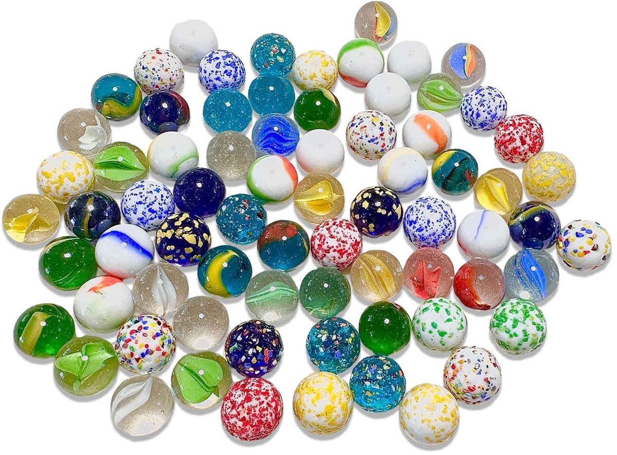Dailygoods- Glazen Kralen 100 Stuks - 16 mm - Veelkleurig - Glas - Speelgoed - Decoratie - Unieke Patronen - Decoratieve Kralen