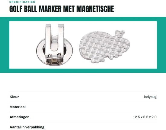 Store_7 - Golf Ball Marker met Magnetische Clip - Duurzaam RVS - Ideaal voor golfers - Inclusief handige clamp - Golfaccessoires - Geschikt voor el... van Store 7 — afbeelding 3