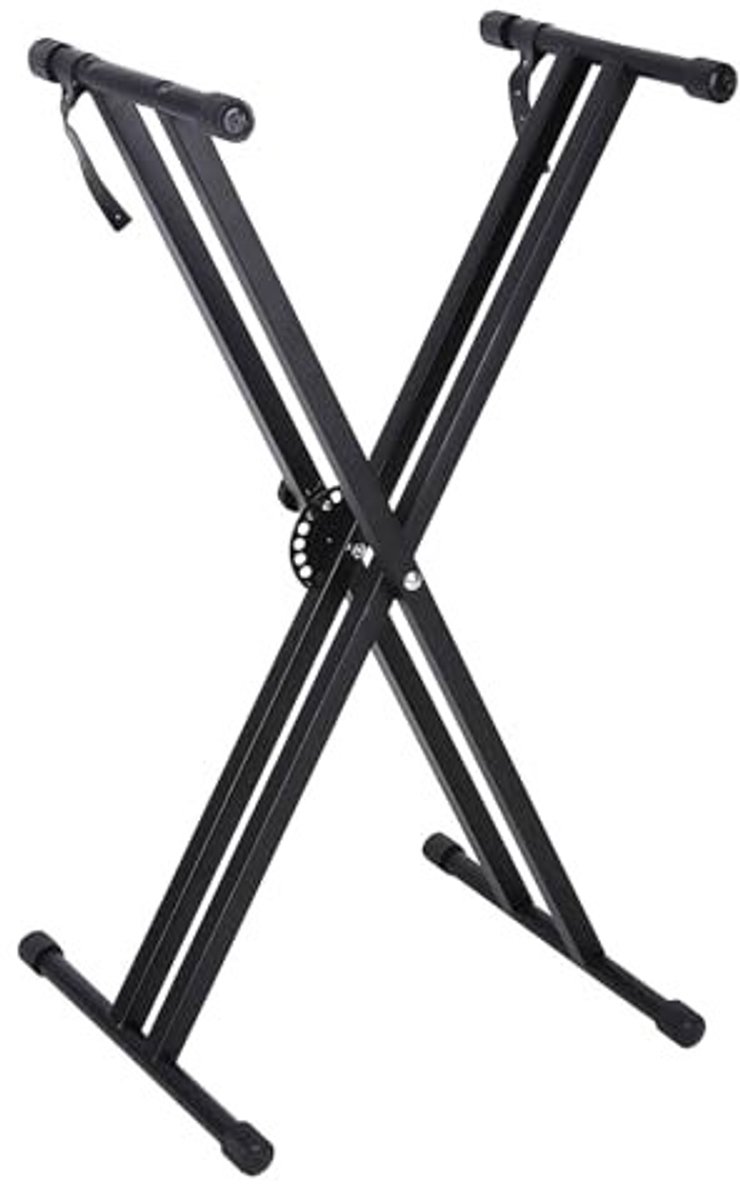 Dailygoods- Keyboardstandaard Verstelbaar in 7 Niveaus - Dubbele X-structuur - Opvouwbaar - Antislip - Draagbaar - Robuust en Duurzaam - Toetsenbordstandaard