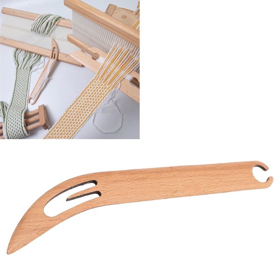 Houten Weefspoel - Spoel Hout - Textiel Ontwerpen - Massief Hout - 25 x 7 x 1 cm - Houtkleur van houten — afbeelding 2
