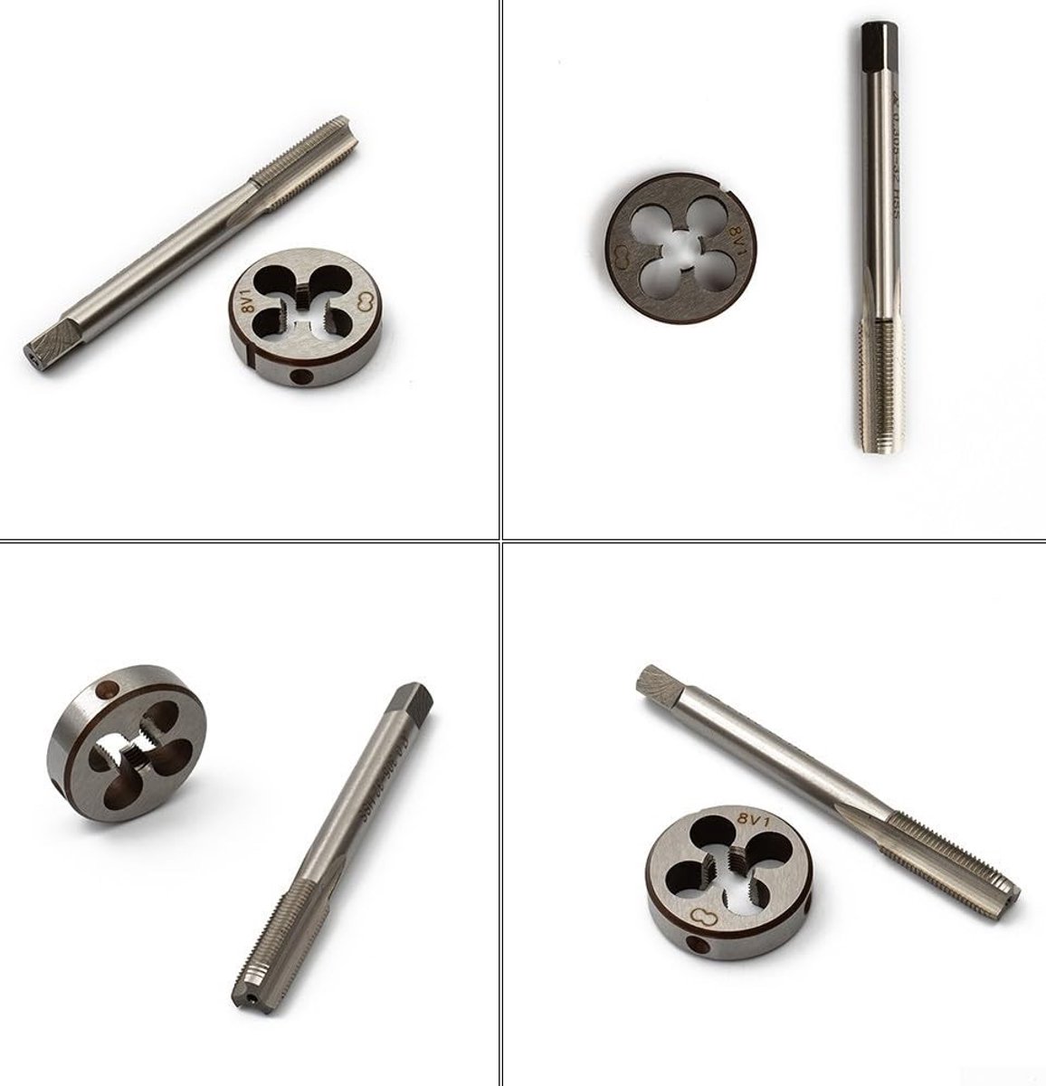 Dailygoods- Tap en Die Set 0.305-32 - Hoge Snelheid Staal - 3 Groef - Draad Taper - Handgereedschap - Duurzaam Materiaal - Draadsnijset