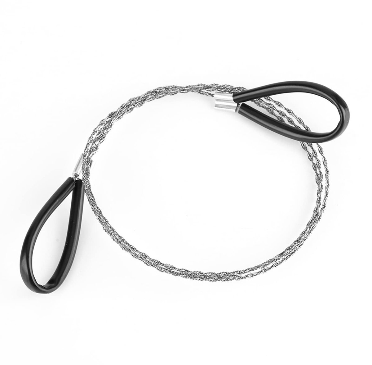 Dailygoods- Cable Saw 1m - Stalen Kabel - Hout/Plastic/Rubber - Overlevingsgereedschap - Outdoor Tool - Verstelbare Handgrepen - Draadzaag