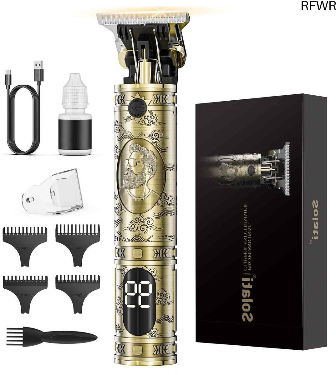 Draadloze Tondeuse Mannen - Baard Trimmer - Haar Verzorging - LCD Scherm - 15.3 x 3 x 4 cm - Zwart