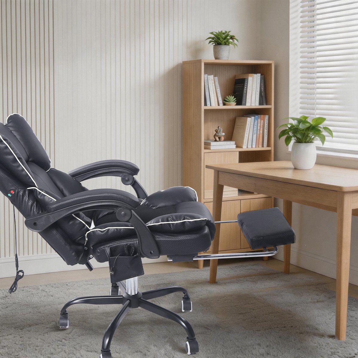 Gotagee Ergonomische Gaming-Stoel – Met Ventilator, Luchtkoeler & Koeling, Geventileerde Zitting, Ligfunctie, Massage, Verstelbare Directiestoel, Zwart thumbnail 2