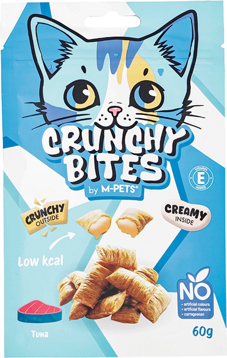 M-PETS CRUNCHY BITES kat snack tonijn - 60 g - per 12