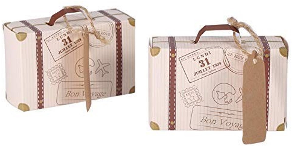 Dailygoods- Snoepjesdoos Elegante Mini-Koffer - Geschenkdoos - Bruiloft - Verjaardag - Draagbaar - Hoogwaardig Karton - Cadeaudoos