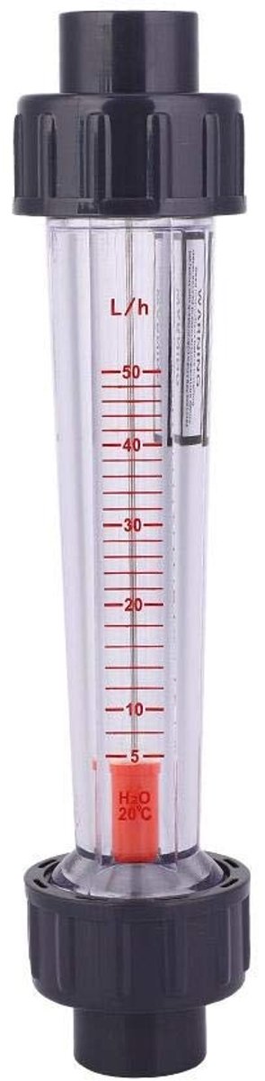 Dailygoods- Rotameter Hoge Temperatuurbestendigheid - Vloeistof Debietmeter - Kunststof/Glas - 5-50 mL/H - Betrouwbare Werking - Anticorrosie Weerstand