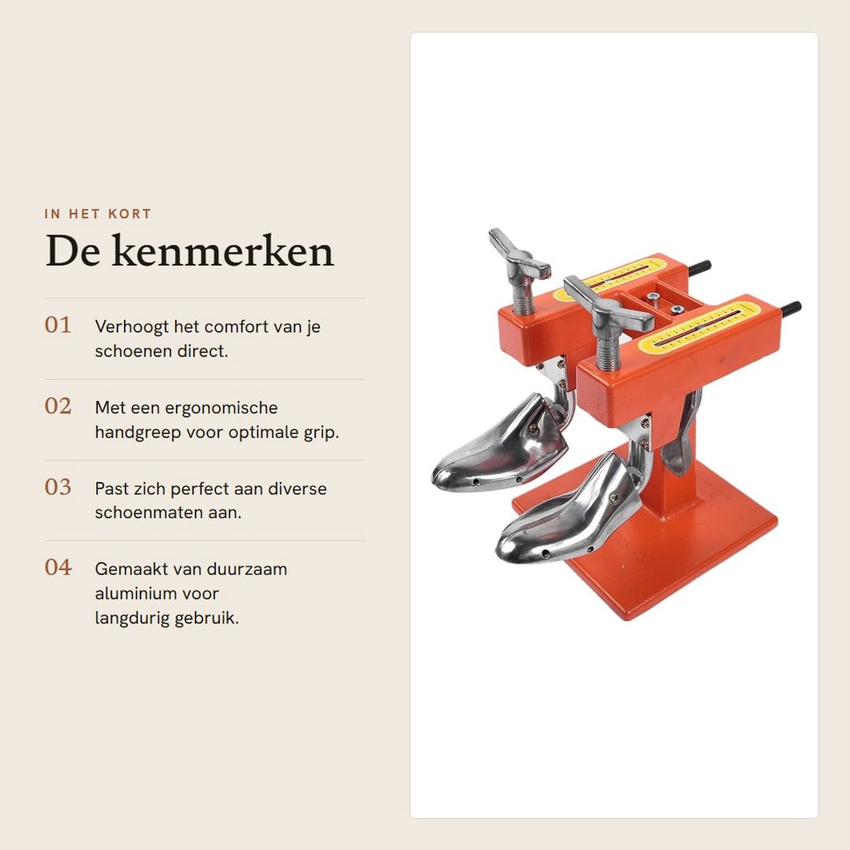 Dailygoods- Schoenspanner Aluminium - Schoenspanner Hout - Schoenspanner Cederhout - Schoenspanners Heren - Schoenspanners Dames - Hoogwaardige Kwaliteit - Schoenmakerij
