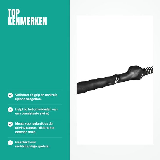 Dailygoods- Golf Grip Trainer - Rubber Grip - Handpositie Hulp - Ergonomisch Ontwerp - Zwart - Verbeter Nauwkeurigheid - Golfhandvat van Dailygoods — afbeelding 3