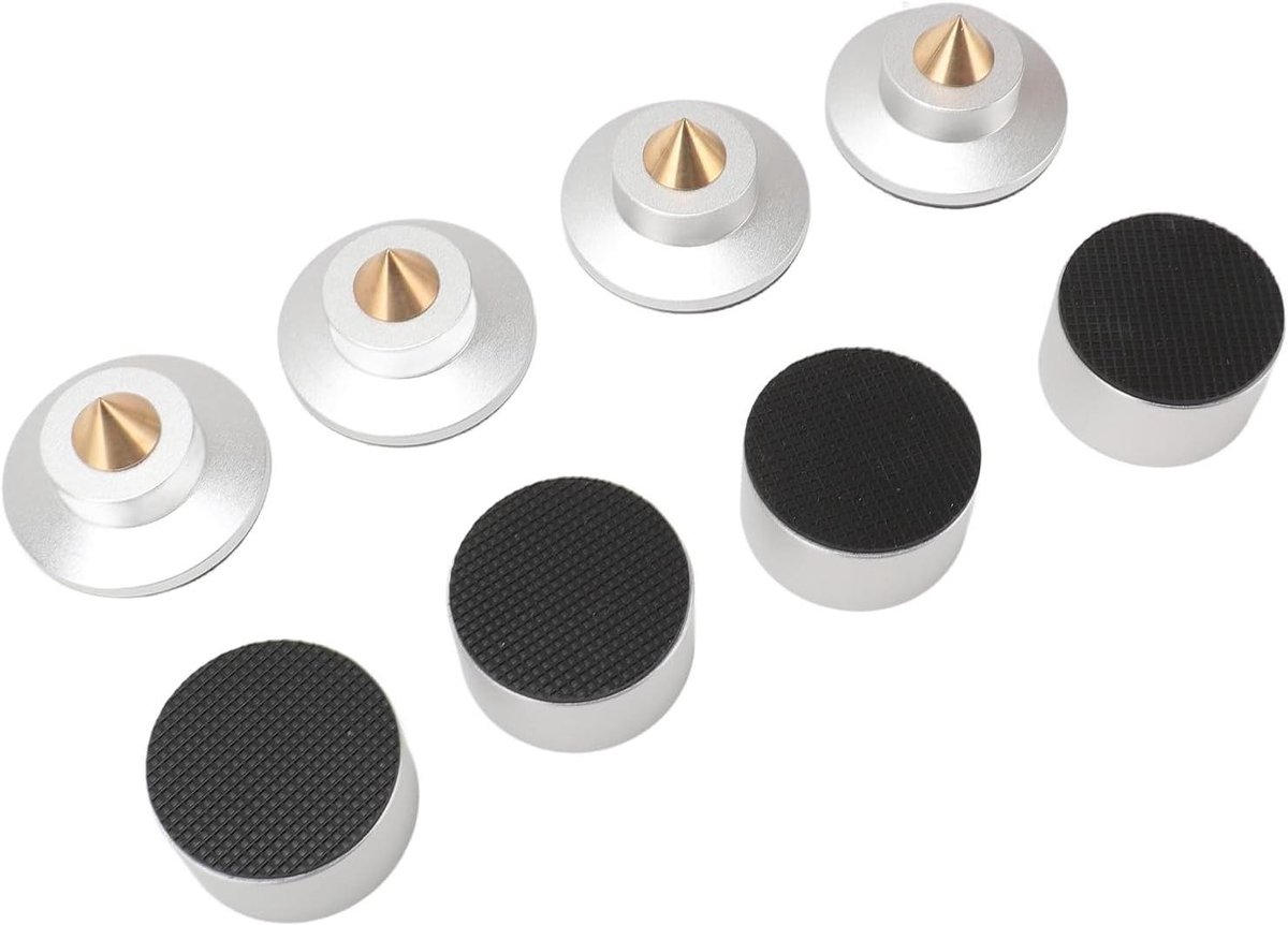 Luidspreker Isolatie Voeten - Trillingsdempers - Geluid Verbeteren - Aluminiumlegering - 4 Stuks - Zilver