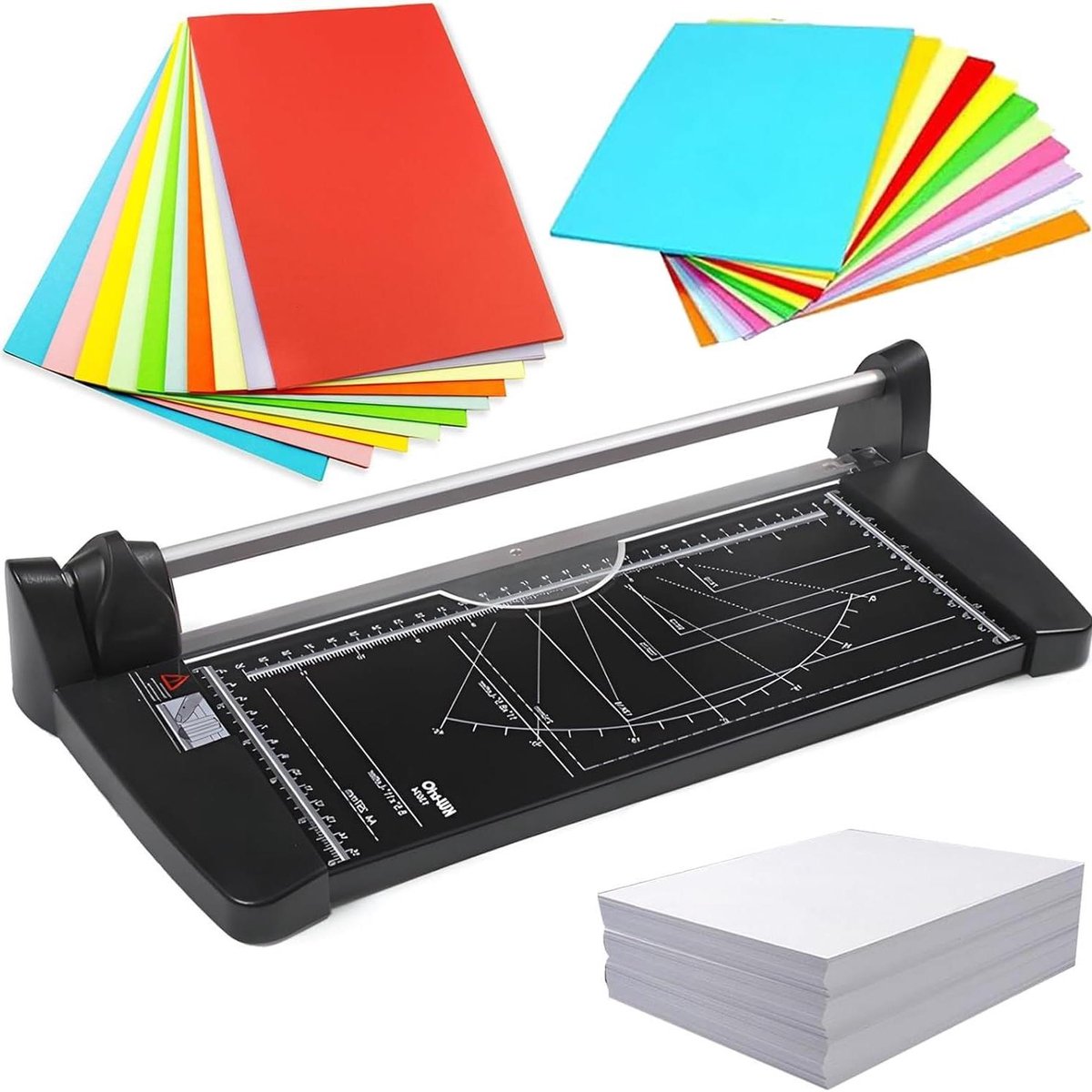 Papiersnijder Guillotine - Papier Snijmachine - Documenten Snijden - Rolmes met Schaal - A2 A3 A4 - Zilver