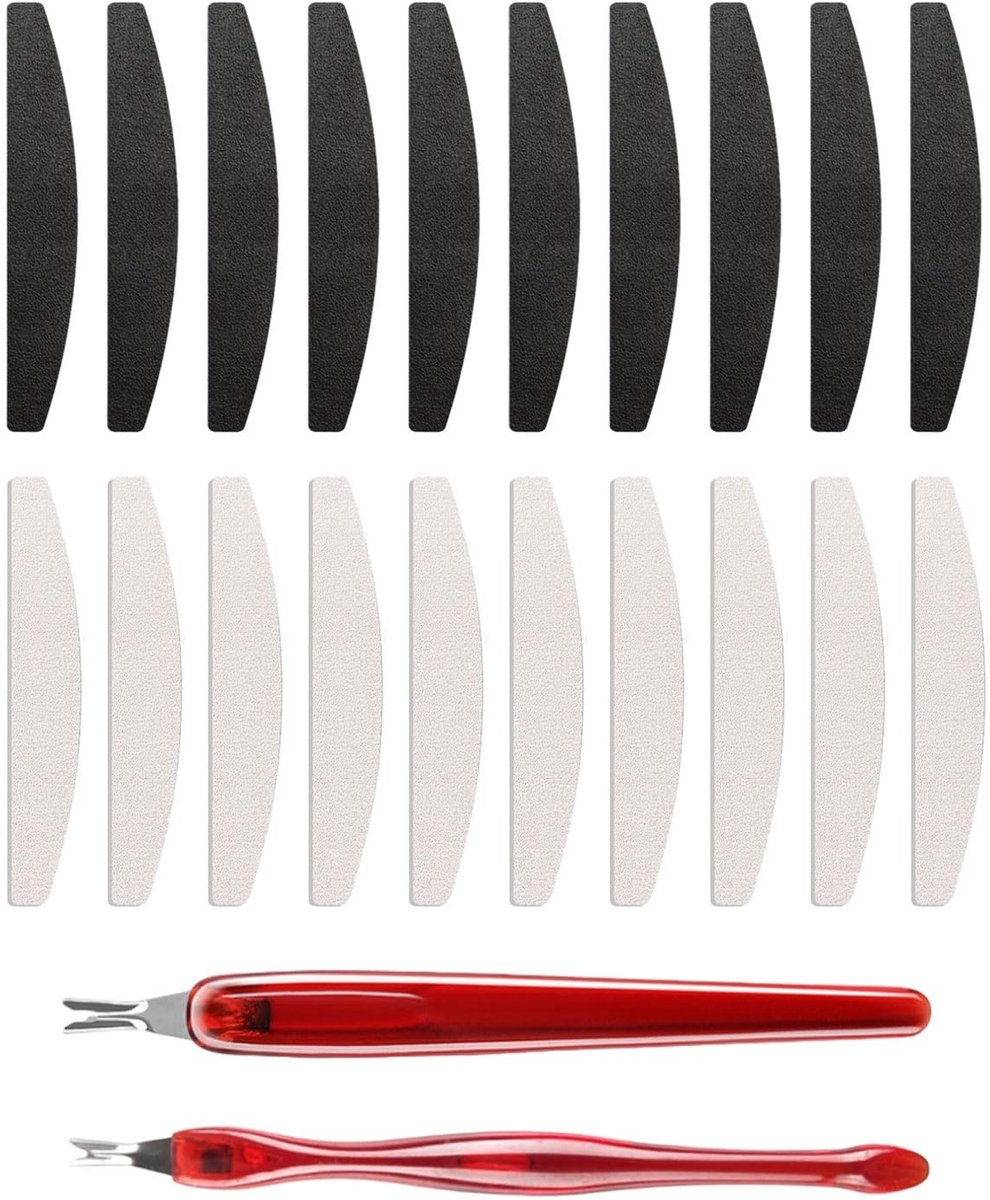 Dailygoods- Nagelvijl Professioneel 20 Stuks - Dubbelzijdige Vijl/Polijstblok 100/180 - Halvemaanvormige Nagelvijl - Verwijder Tool Dode Huid - Wasbaar en Hygiënisch - Nagelvijlset