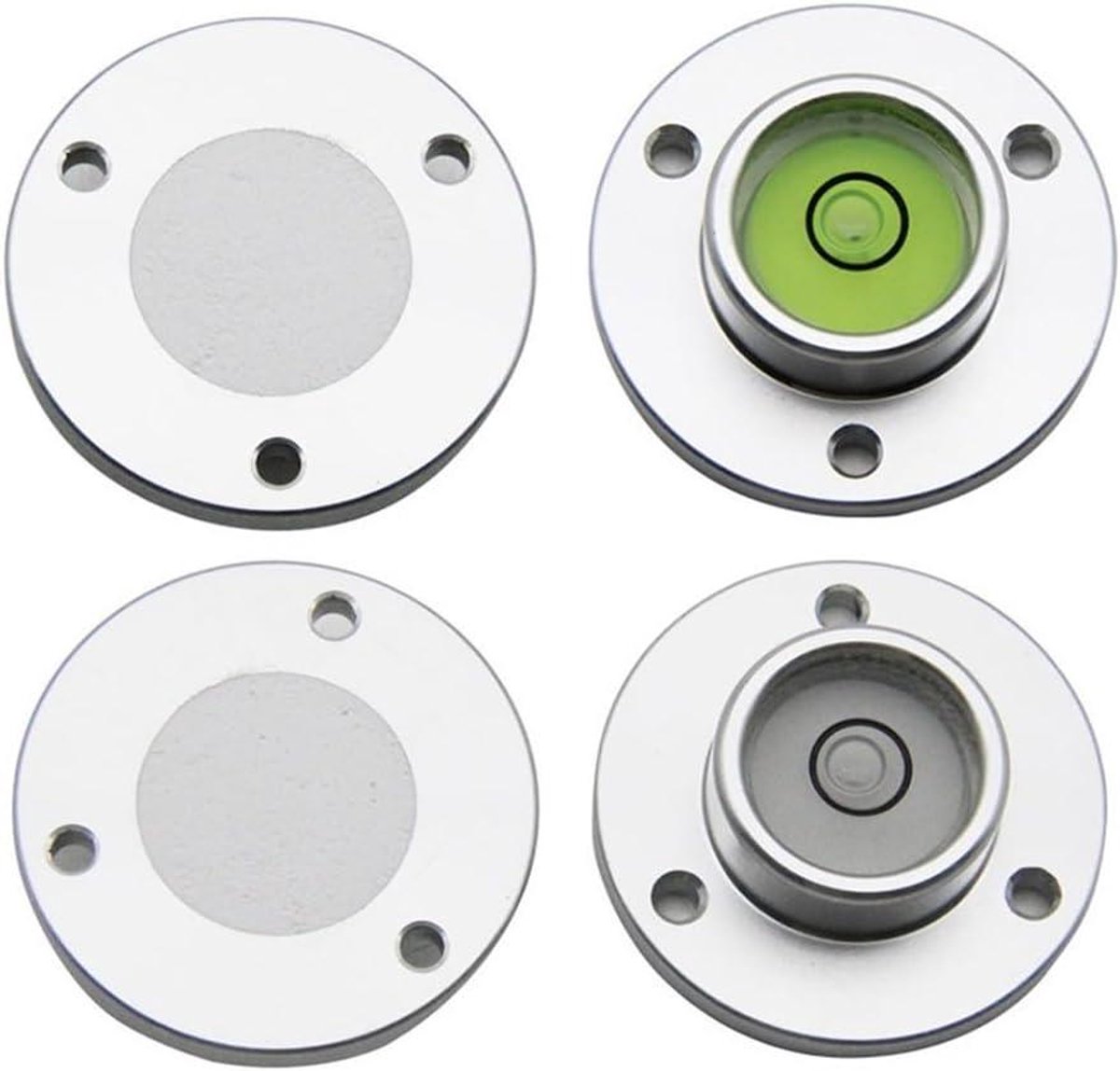 Ronde Flens Niveau - Glas Waterpas - Precisie Meten - Compact Ontwerp - 35 Mm Diameter - Wit Groen