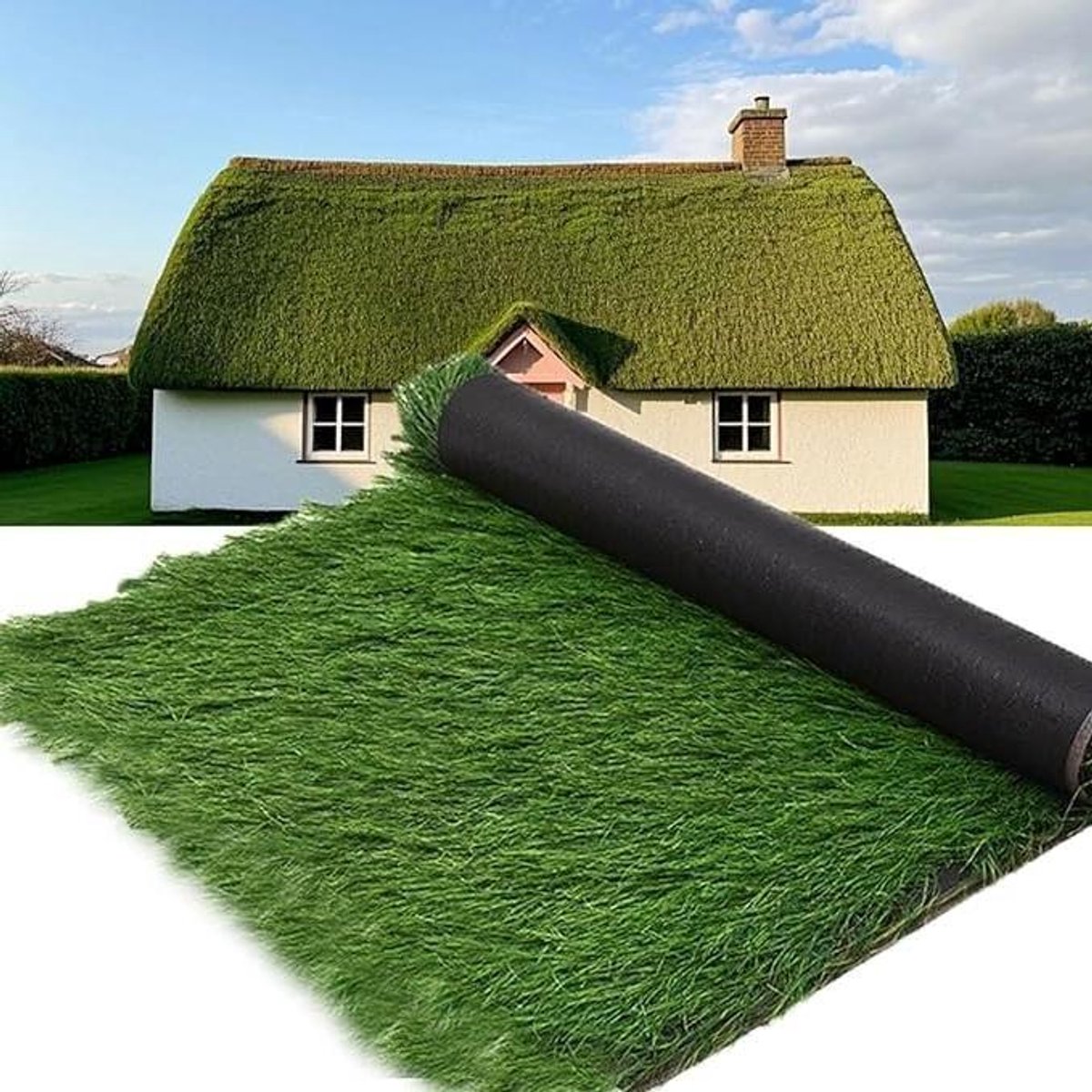 Synthetische rieten rol - Kunstgras dakbedekking - Dakbedekking buiten - Waterdicht onderh