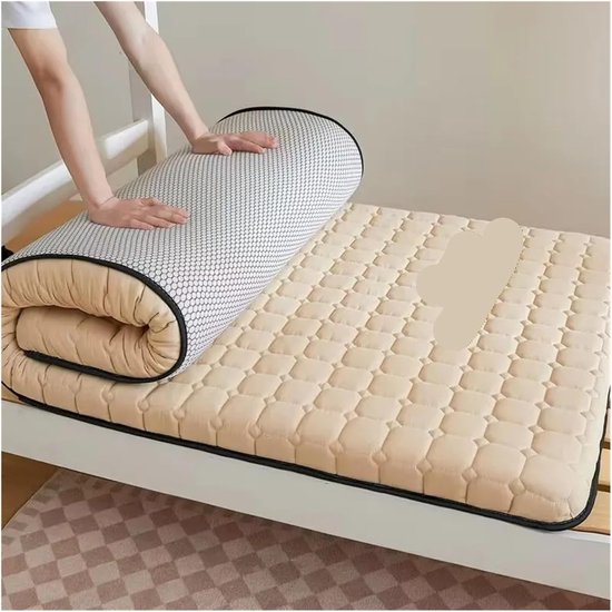 Futon Matrasbeschermer - Tatami Slaapmat - Comfortabel Slapen - Opvouwbaar Design - 150x190 cm - Natuurlijk — afbeelding 4