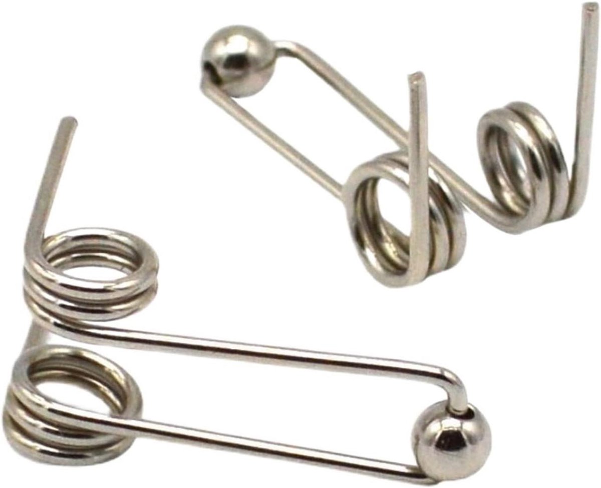 Krultangveer Vervanging - Reparatie Onderdeel - Haar Styling - Duurzaam Roestvrij Staal - 2 Stuks - Zilver