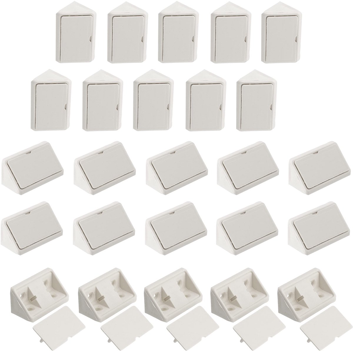 Dailygoods- Hoekhoeken set van 25 - Kunststof 42 x 27 mm - Meubelmontageschroefverbinding - Plankhouder bevestiging - Timmerman accessoire - Betrouwbare montage - Hoekverbinder