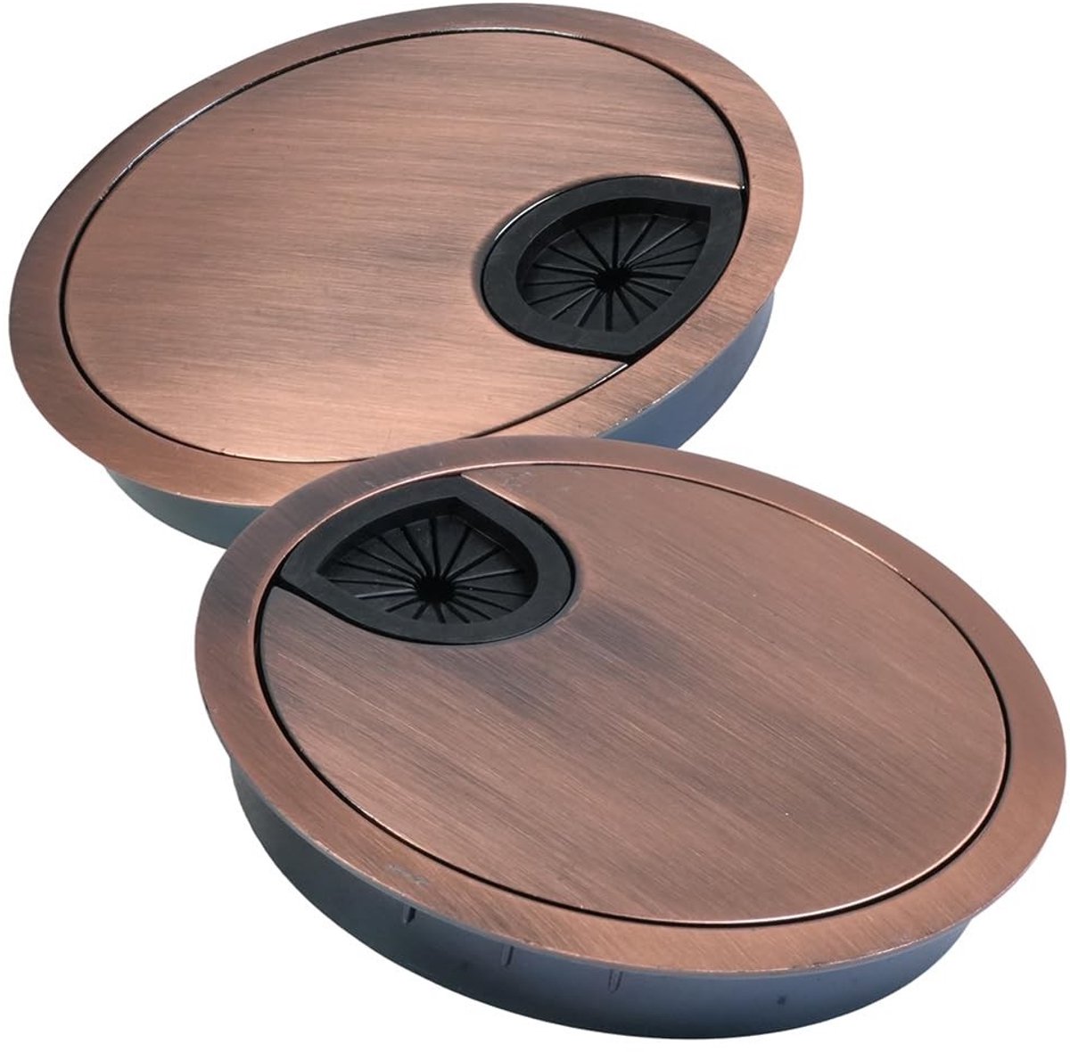 Dailygoods- Kabeldoorvoer 80mm - Metaal - Rubber doorlaten - 2 stuks - Kabelmanagement - Eenvoudige montage - Professioneel design