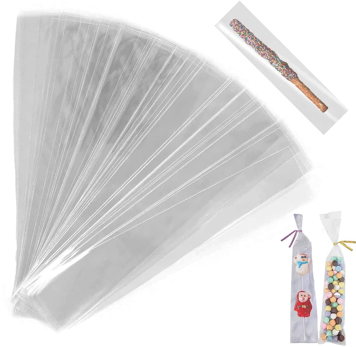 Dailygoods- Cellofaan Zakken 200 Stuks - Transparant - 25x6 cm - Verjaardag - Gift Bag - Houdt Eten Vers - Gift Bags