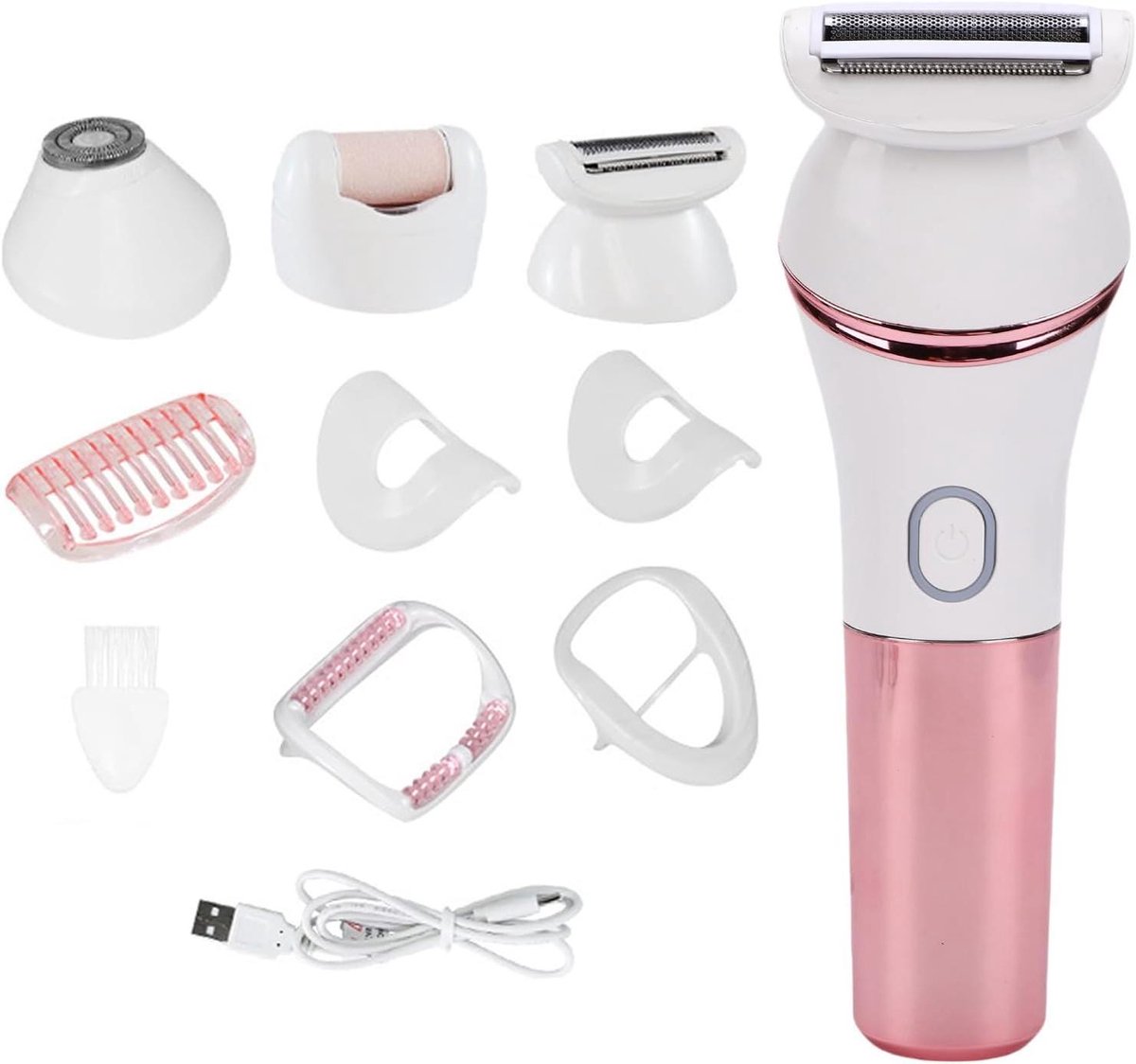 Elektrische Epilator - Ontharingsapparaat Dames - Gladde Huid - 4-in-1 Multifunctioneel - 600 mAh Batterij - Wit