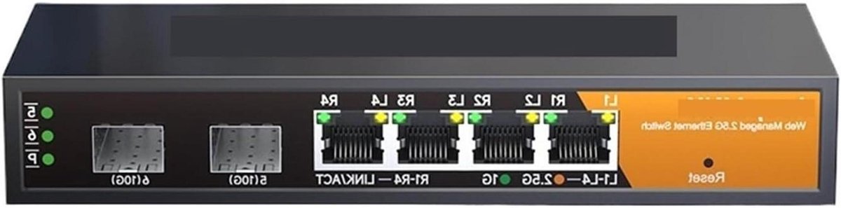 Netwerk Switch - Poorten Hub - Snelle Dataoverdracht - Industriële Kwaliteit - 6 Poorten - Zwart