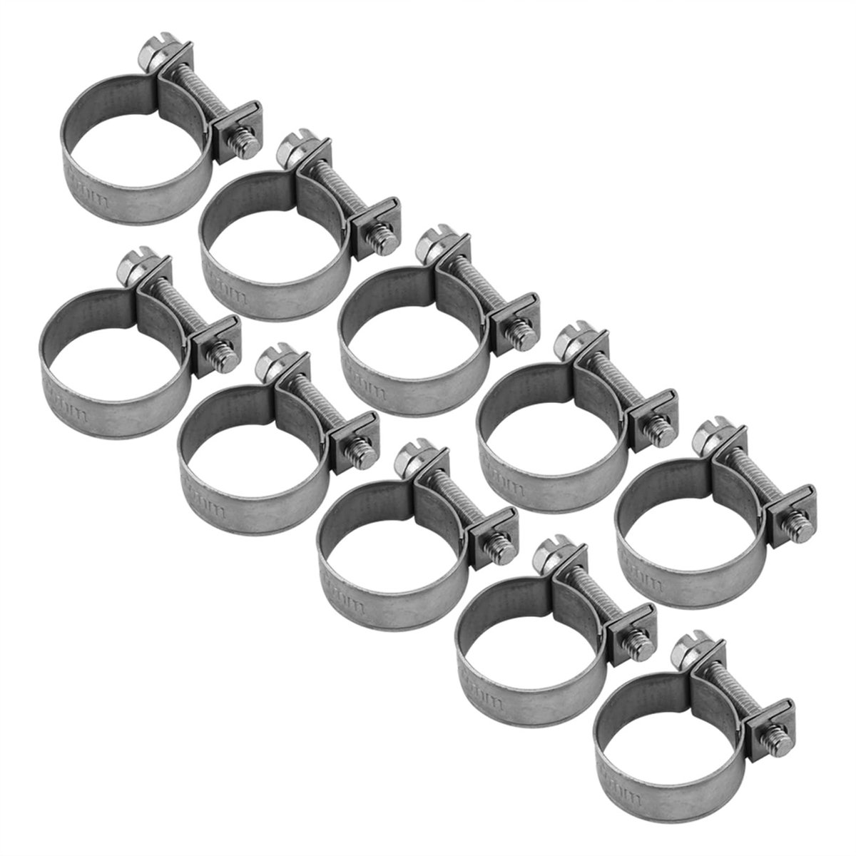 Dailygoods- Brandstofslang Klem - 10 Stuks - RVS Slangklemmen - Verstelbare Diameter 6-20mm - Hoogwaardige 304 Roestvrij Staal - Schokbestendig en Duurzaam - Slangklem