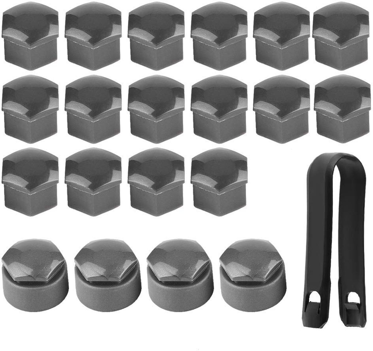 Dailygoods- Wielmoer Deksel 17mm - 20 Stuks - Antidiefstal - Hoogwaardig PA66-Nylon - Stofdicht - Professionele Afwerking - Wielboutafdekking