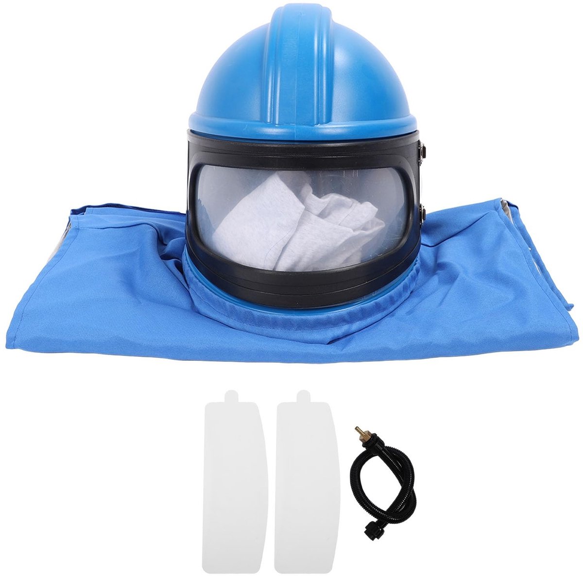 Dailygoods- Zandstraalhelm met dubbele lens - Veiligheidshelm - Lichtgewicht ontwerp - Slijtvast - Bouwhelmen - Ideaal voor zandstralen