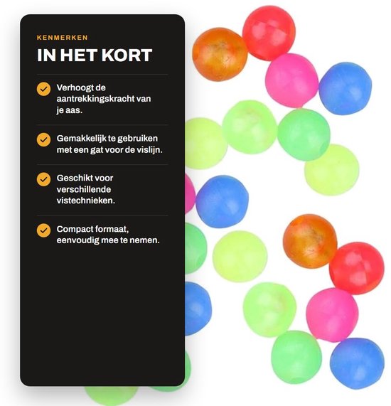 Luminous Plastic Visbollen, 1000 Stuks/Doos Ronde Glow in the Dark Loodjes voor Buitenvisserij en Aasgebruik van Luminous — afbeelding 3