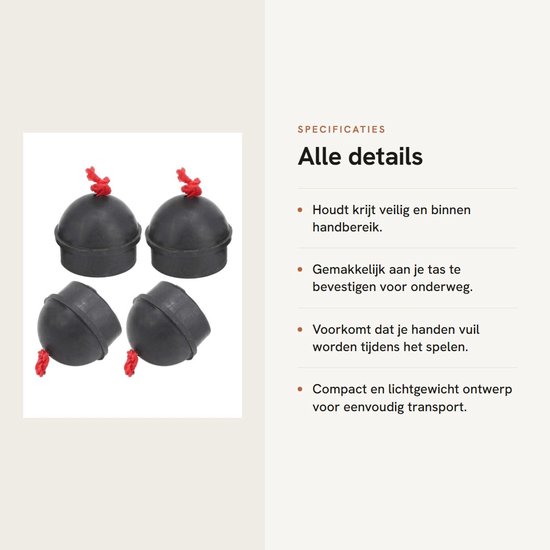Krijthouder met Koord - 4 Stuks - Rubber - Biljart Krijt Accessoire - Duurzaam - Handig in Gebruik - Biljartkrijt — afbeelding 2