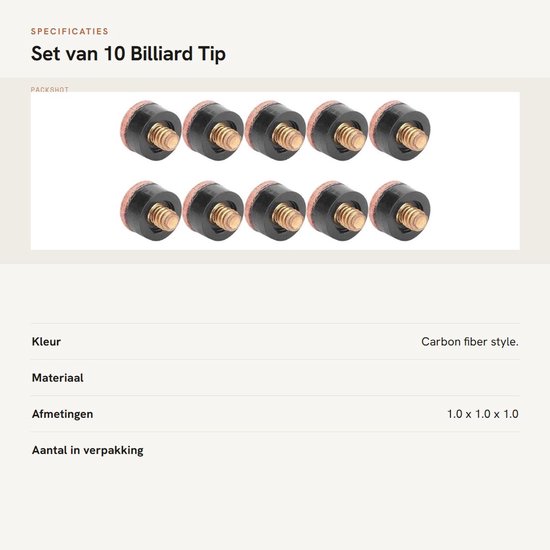 Set van 10 Billiard Tip Onderdelen - 10mm/11mm/12mm/13mm voor Snooker en Pool — afbeelding 4