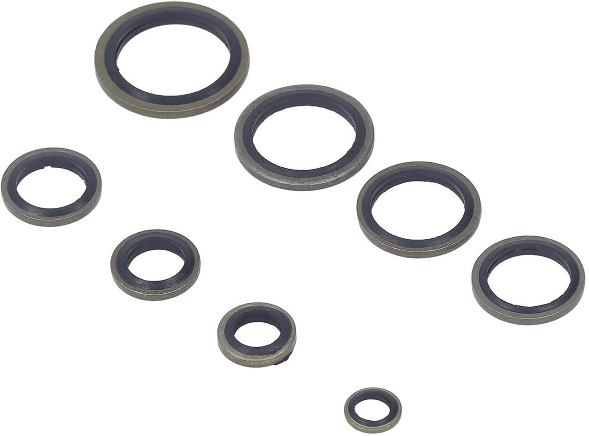 Dailygoods- Oliekeerring 110 Stuks - Rubber/Metaal Afdichtingsringen - Handige Opbergdoos - Verschillende Specificaties - Goede Afdichting - Gemakkelijk Opslaan en Transporteren - Afdichtingsring