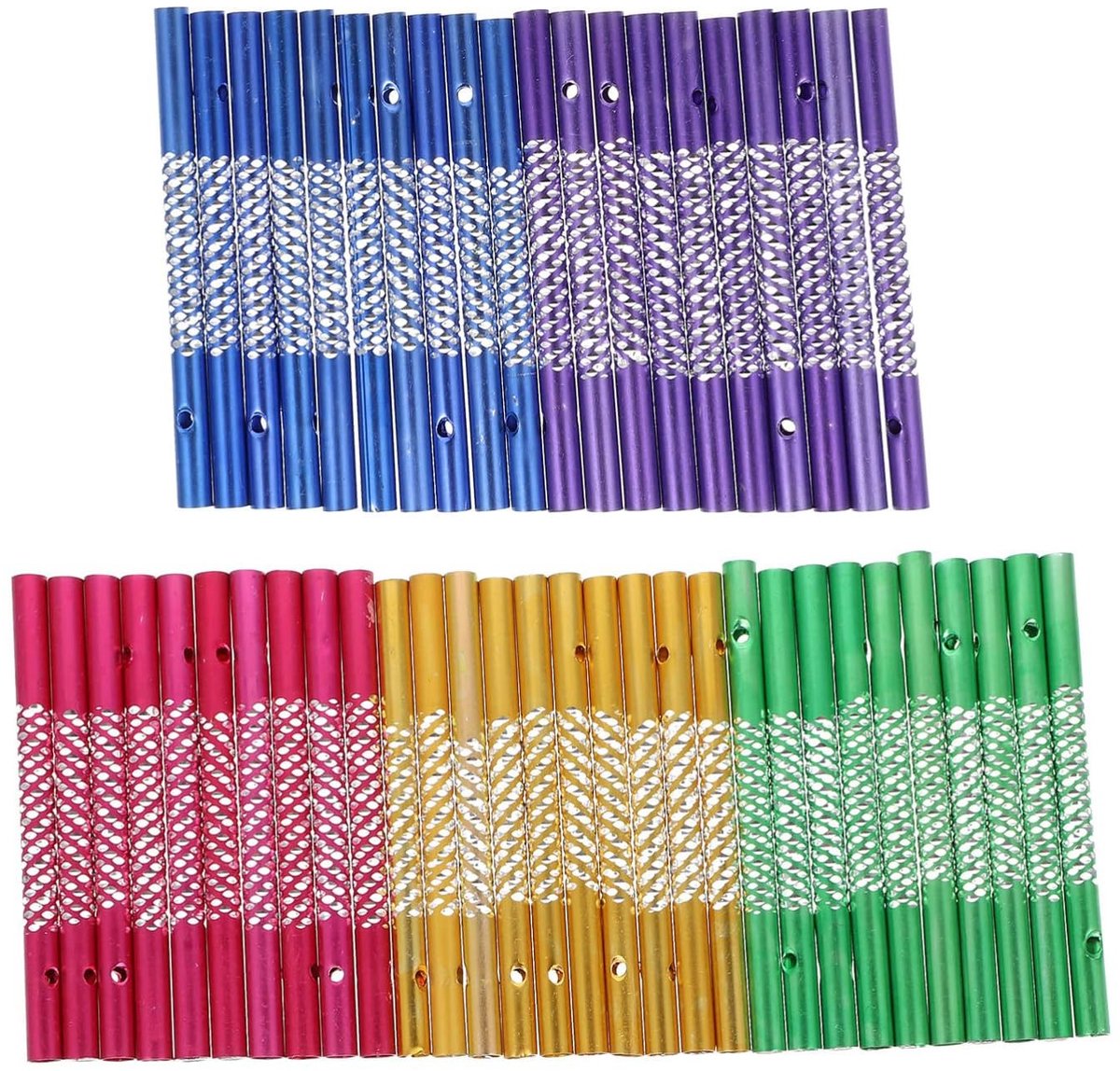 Dailygoods- Windspel Knutselset 50 Stuks - Windgong Buizen - Aluminium Buis - Hangende Decoratie - Gemengde Kleuren - Afmetingen 7,8 cm