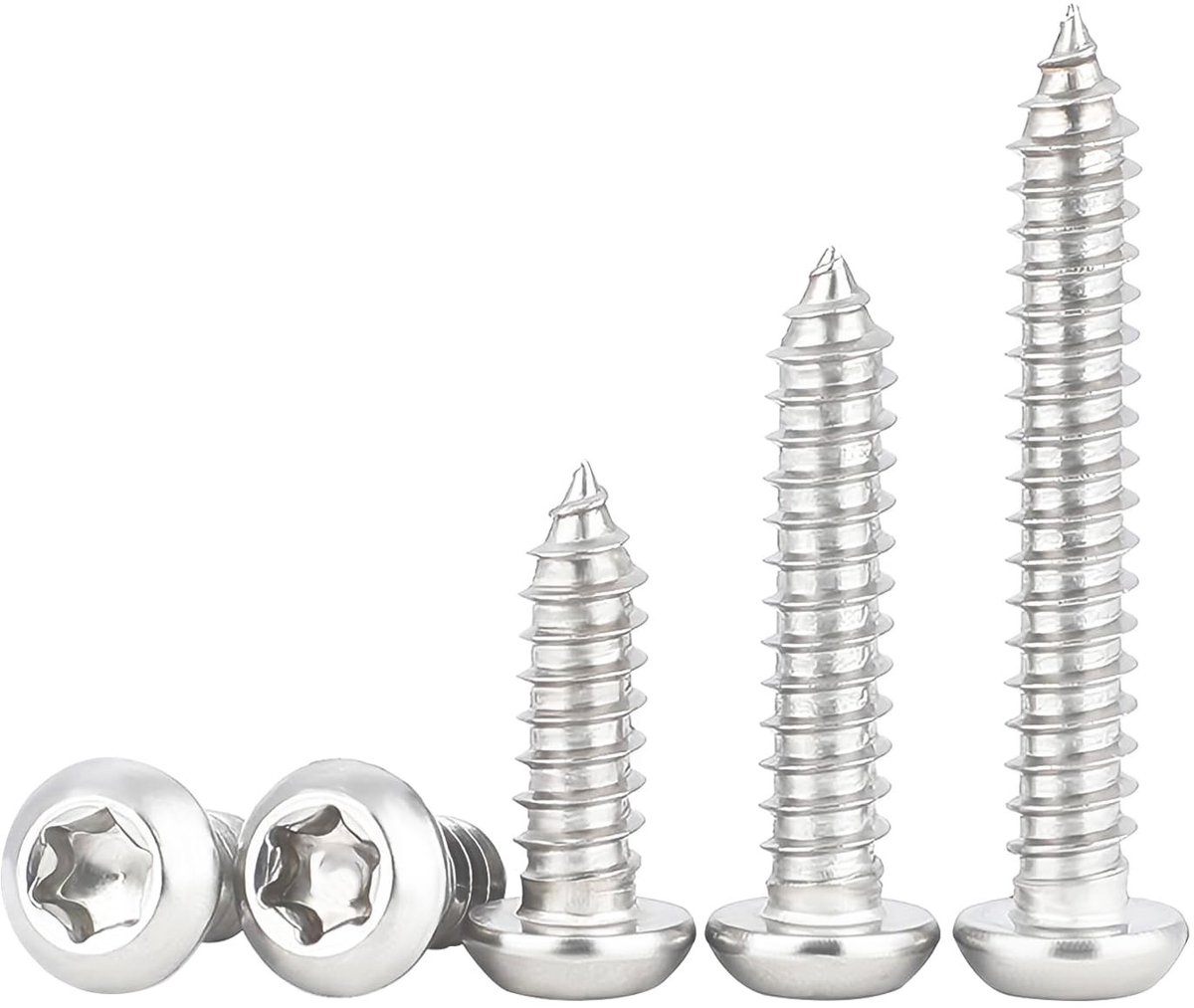Dailygoods- Zelftappende Schroef 100 Stuks - M4 x 10 mm - Torx Platte Kop - Roestvrij Staal - Goede Houdkracht - Duurzaam en Robuust - Schroeven