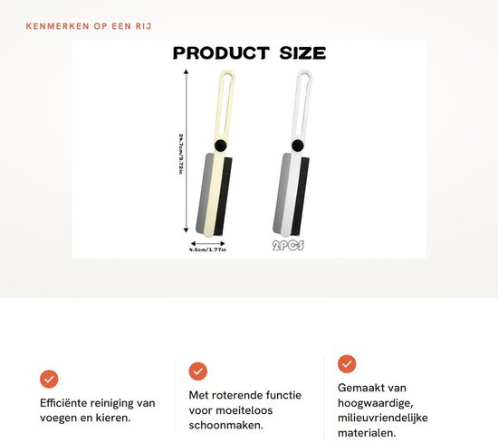 Dailygoods - Dailygoody - Multifunctionele Roterende Voegenborstel - Voegenborstel voor Toilet - Efficiënt en Milieuvriendelijk - Wit - Roterende Borstel - Voor Ba van Dailygoods — afbeelding 2