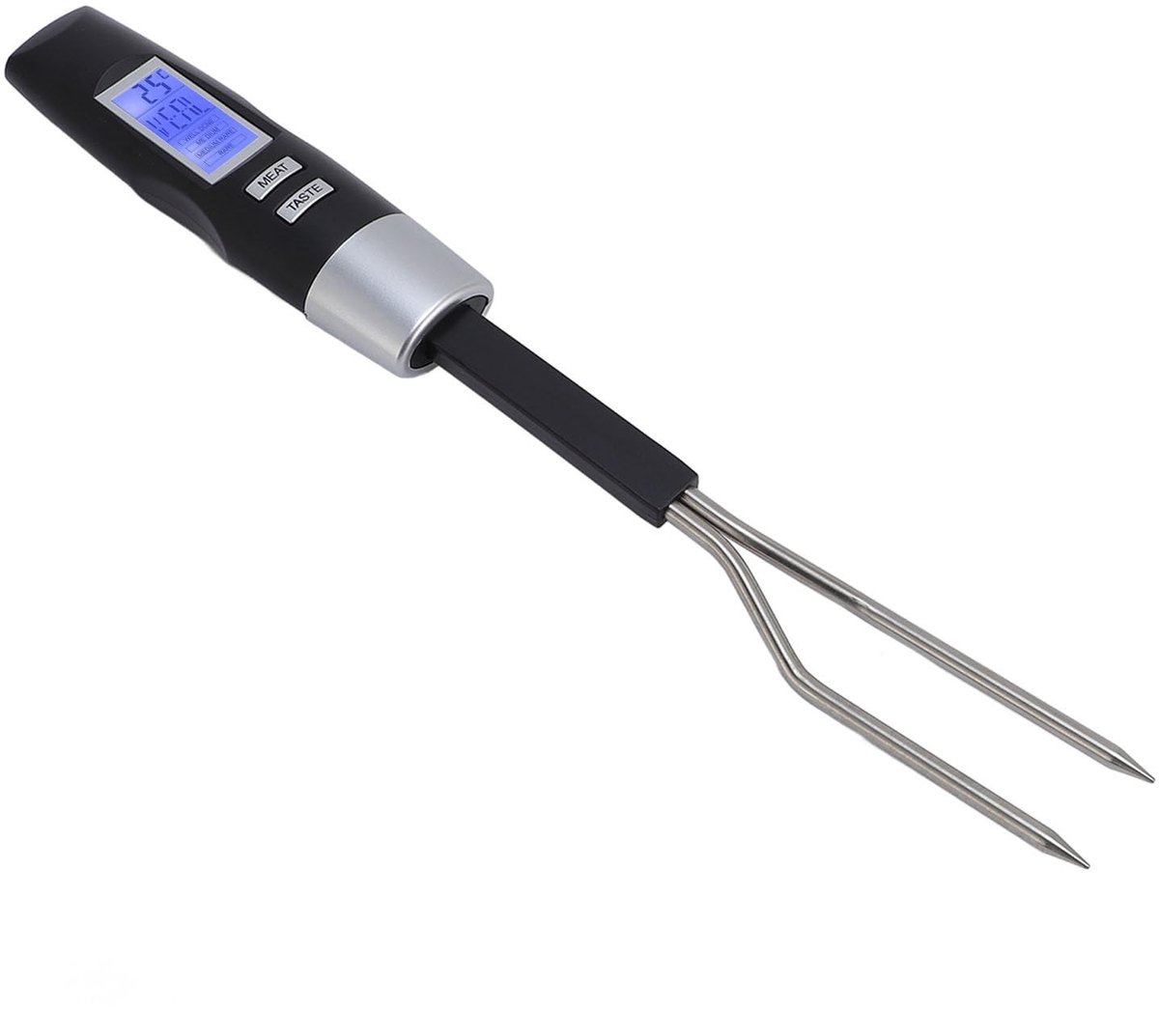 Dailygoods- Vleesthermometervork Digitale Temperatuurmeting - IP67 Waterdicht - Gebruiksvriendelijk - Modern Ontwerp - Nauwkeurige Metingen - BBQ-benodigdheden - Keuken Thermometer