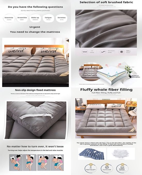 Japanse Tatami Matras - Opvouwbaar Slaapmat - Comfortabel Slapen - Ergonomisch Ontwerp - 180x200cm - Niet gespecificeerd — afbeelding 2