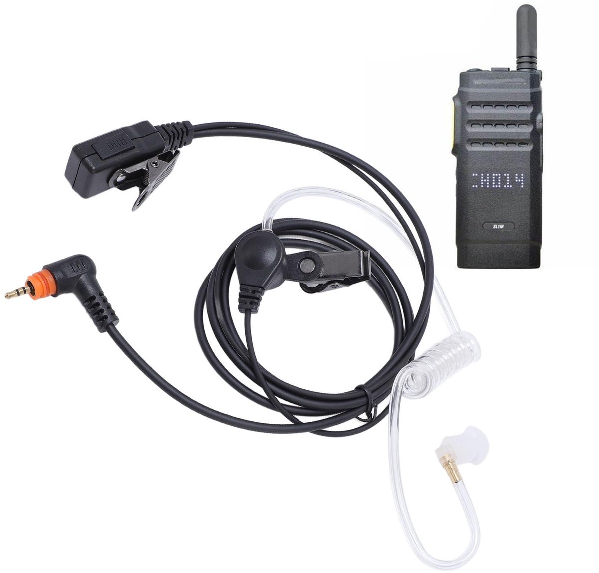 Dailygoods- Radioheadset Draadloos - Oortelefoon met Microfoon - Compatibel met SL1K/SL2K/SL300 - ABS/TPU Materiaal - Zwart - Geschikt voor Radioapparaten