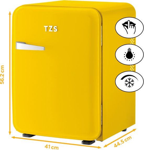 Mini koelkast 40L stil thermo-elektrisch retro minibar oranje met binnenverlichting en instelbare koeling