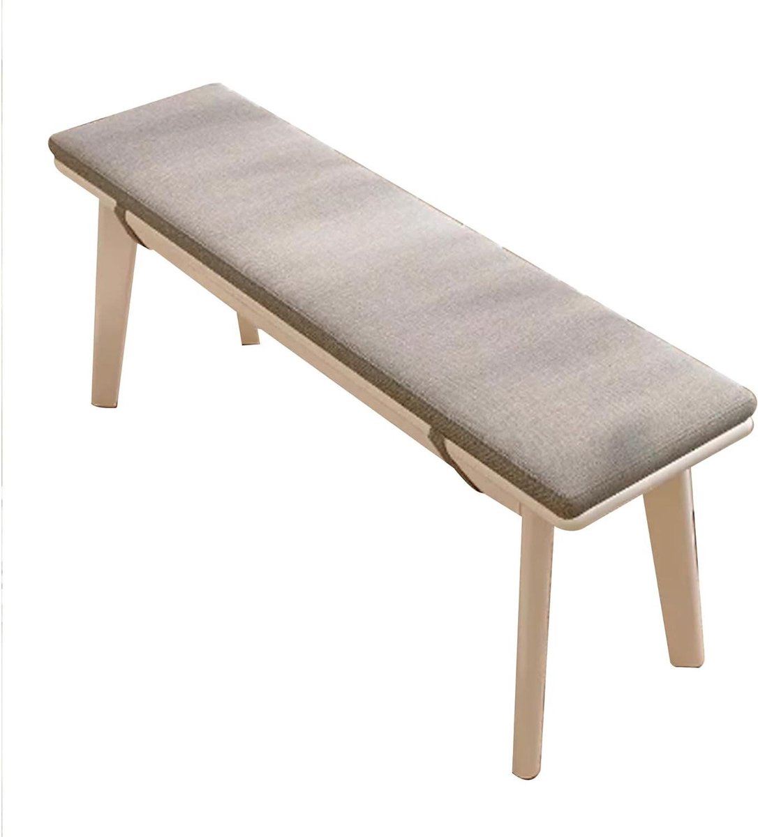 Houten Boerderij Entryway Bank Seat voor Eettafel Wit Gestoffeerd Binnenmeubilair voor Slaapkamer Woonkamer en Hal Einde van Bed Bank 39 inch Smalle Eetbank