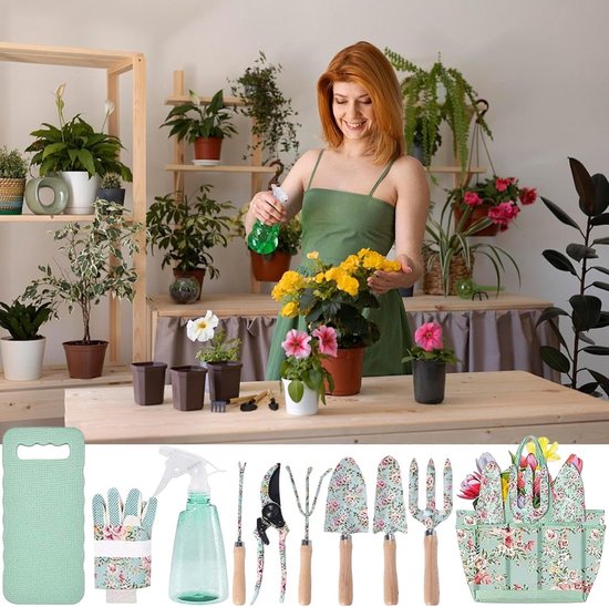 Tuingereedschap Set - Tuinieren Set Vrouwen - Planten Verzorgen - Decoratief Bloemmotief - 36 x 18 x 10.5 cm - Multicolor van Tuingereedschap. — afbeelding 5
